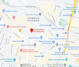 Mapa mostrando a localização da escola